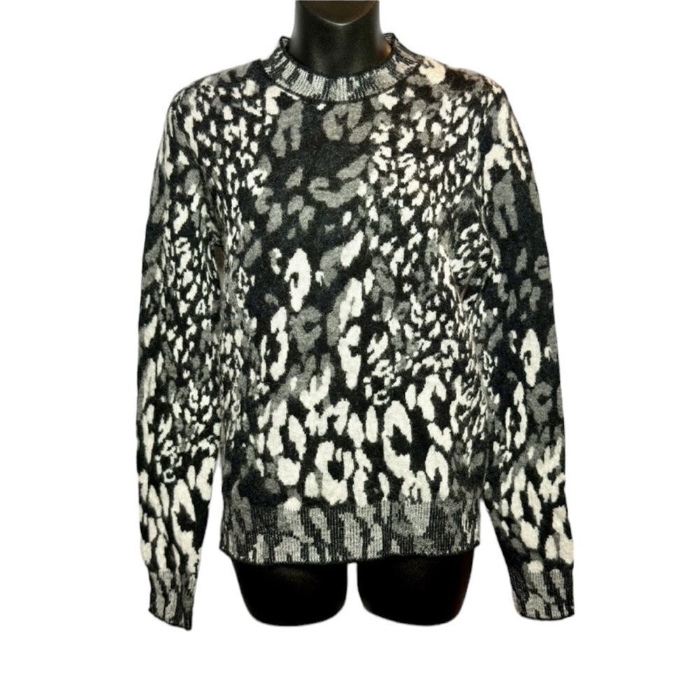 Saint Laurent Leopard Print Wool Alpaca Sweater XS Quiet Luxury Capsule Unisex